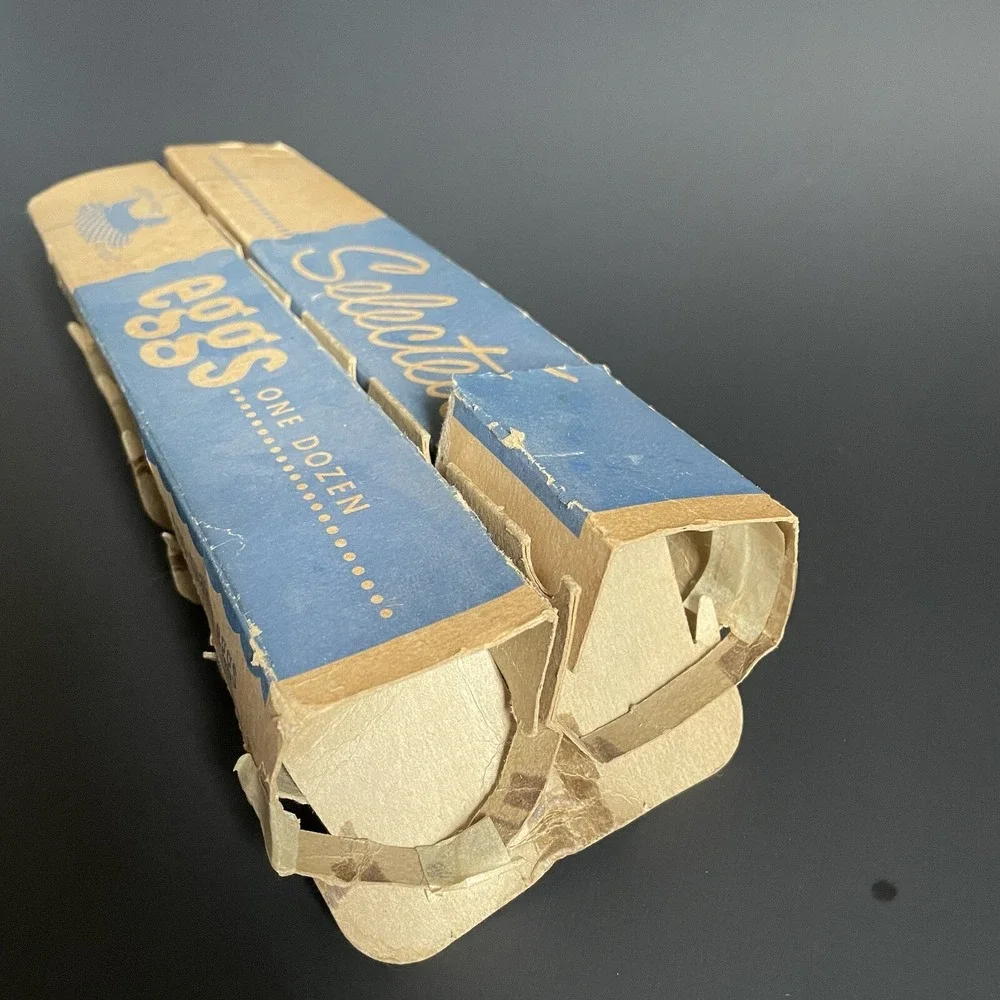Vintage Paperboard Egg Carton‎ Pulp O Pep Feeds Advertisement Selected 1 Dozen